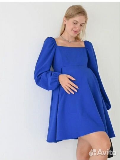 Платье синее, короткое