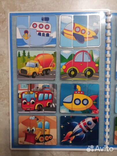 Альбом для мальчиков. Пазлы транспорт