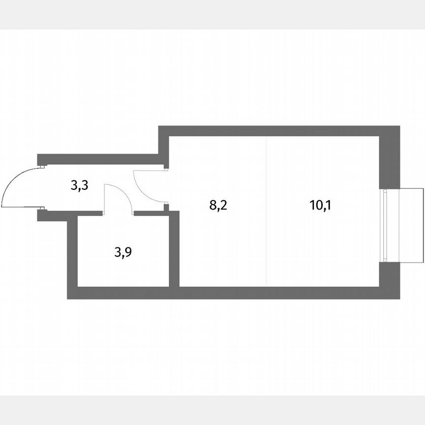 Квартира-студия, 25,5 м², 1/6 эт.