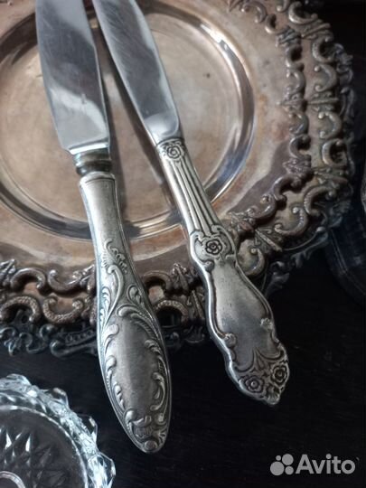 Ножи Мельхиор в Посеребрении (Винтаж)