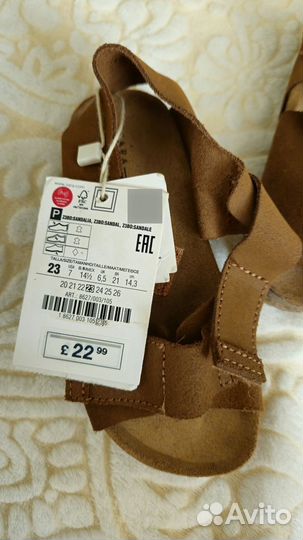 Новые сандалии Zara р.23(15,5 см)