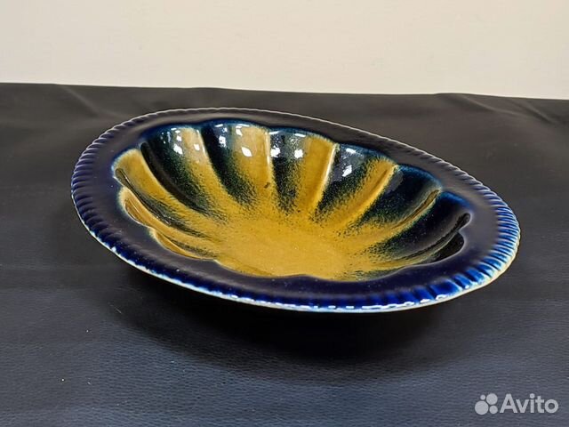 Салатник керамический кобальт фисташковый