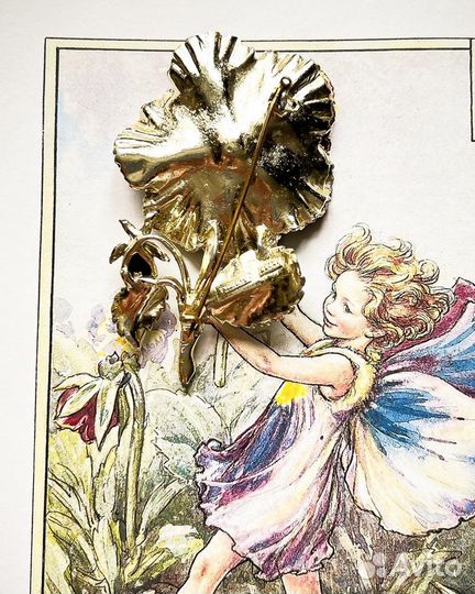 Exquisite большая брошь анютины глазки, Англия