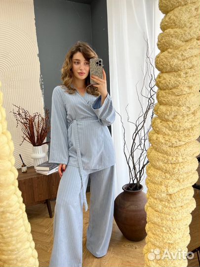 Костюм кимоно из купры/брючный костюм