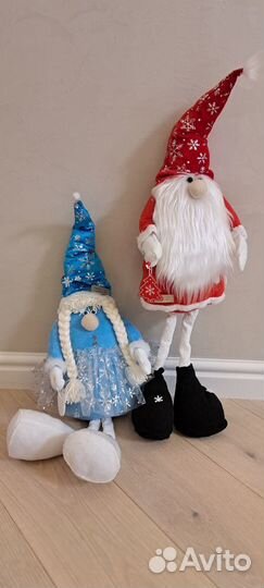 Новогодние игрушки Гномы Дед Мороз и Снегурочка