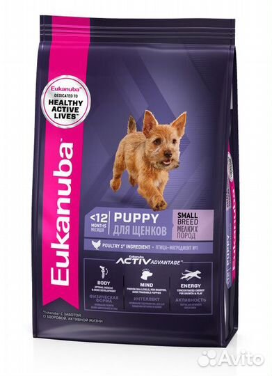 Eukanuba для щенков малых пород, с курицей