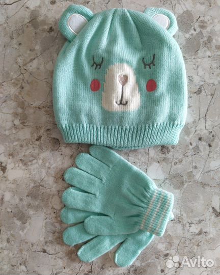 Комплект шапка и шарф на 1-3 года