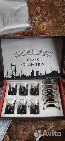 Стаканы- армуды с ложками набор со стразами