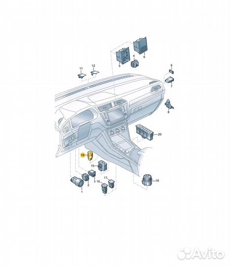 Кнопка старт-стоп VW Tiguan 5NB959839A3Q7