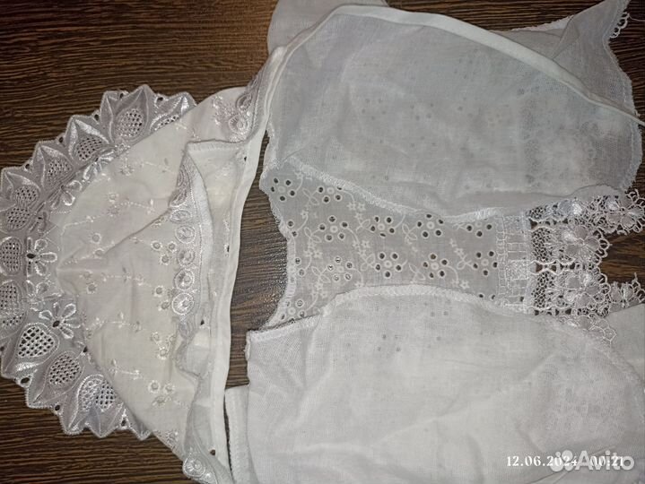 Уголок конверт распашонка чепчик на выписку белый