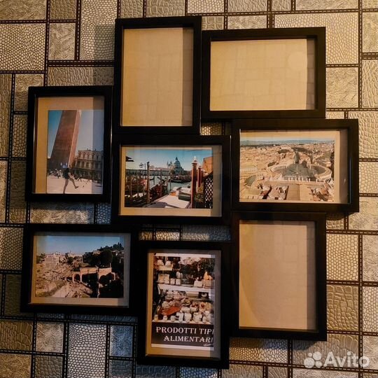 Фоторамка коллаж на 8 фото чёрный пластиковый