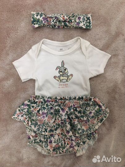 Комплект боди+шорты с баской+повязка на голову HM