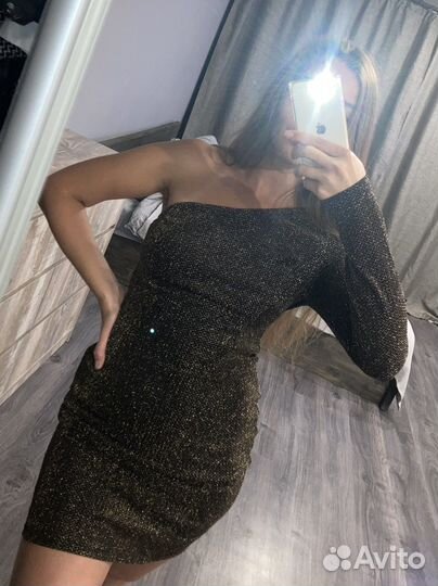 Платье мини с люрексом