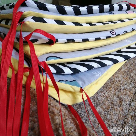 Бортики в кроватку для девочки поплин