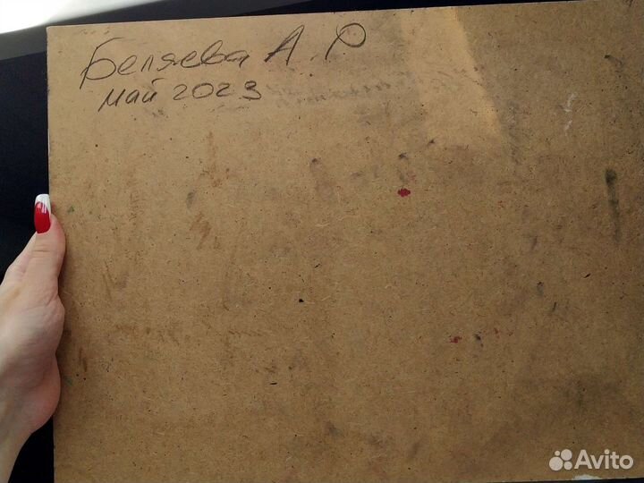 Работа маслом на грунтованном мдф 30х40