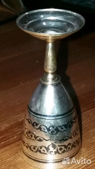 Серебряная рюмка (проба СССР) позолота/чернь
