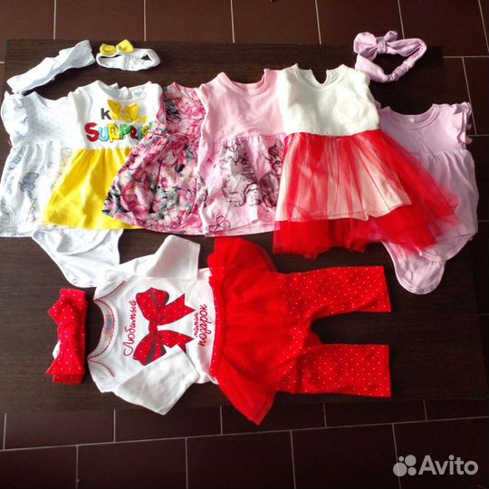 Платья/боди/сарафаны для девочек 68 пакетом