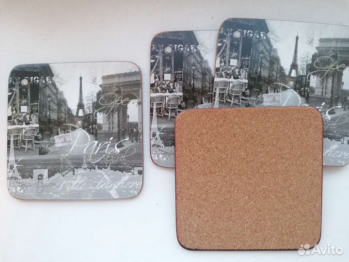 Пробковая подставка.набор 4шт