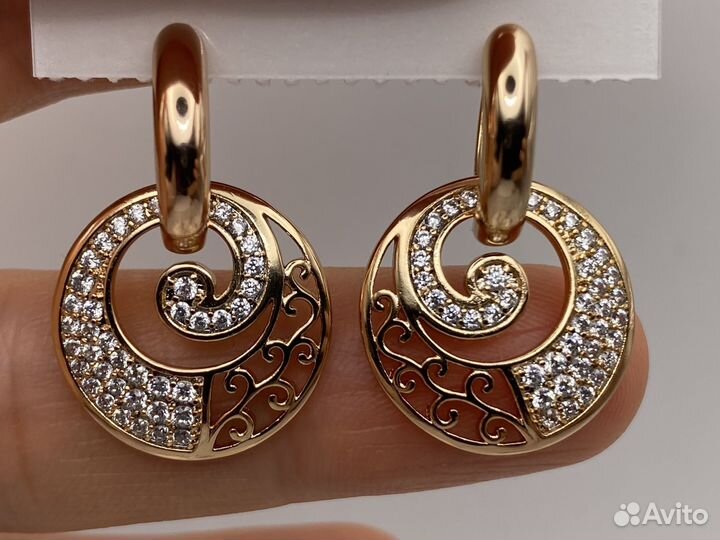 Серьги под золото