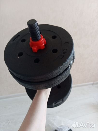 Набор гантелей 2 по 10 кг с соединительным элемент