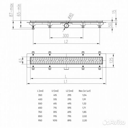 Душевой лоток Veconi Line 650