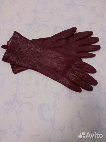 Перчатки женские кожаные