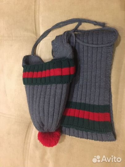 Комплект шапка и шарф зимний 48-50