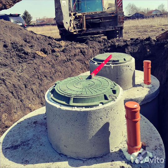 Септик с установкой/ жб кольца/ металл