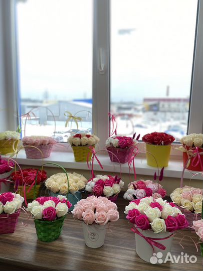 Букет из мыльных роз