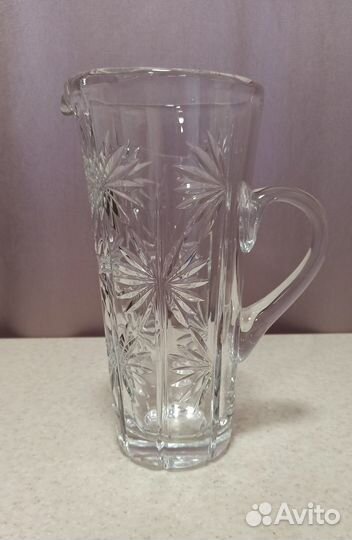 Кувшин со стаканом и блюдом, хрусталь СССР