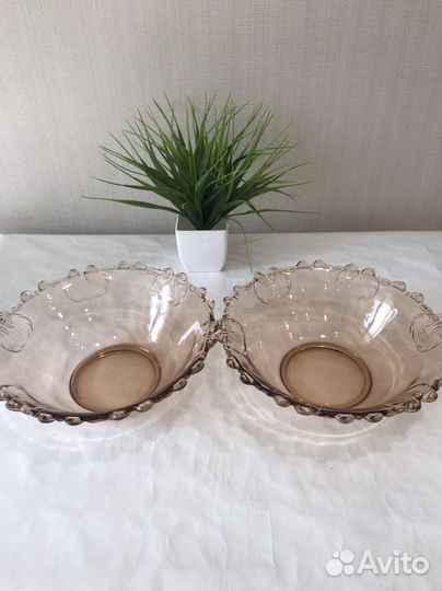 Ваза салатник СССР карамельное стекло