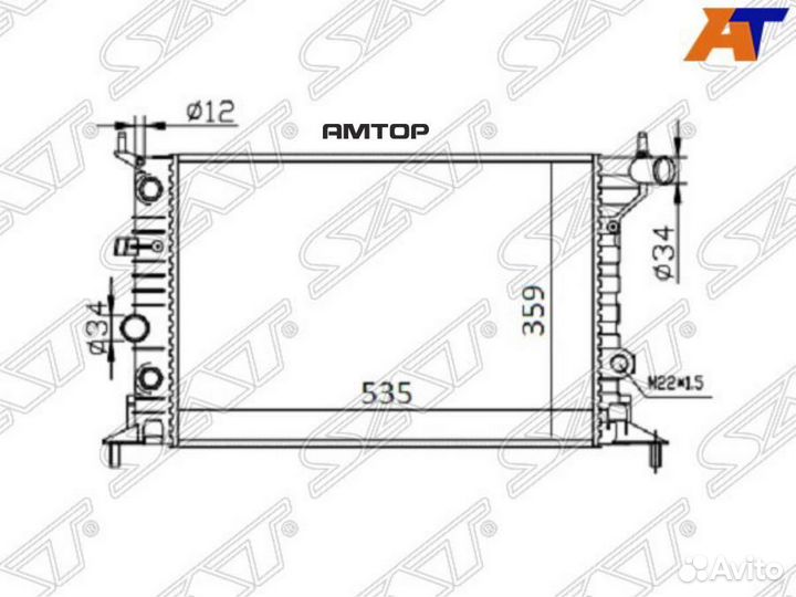 SAT SG-OP0001-96 Радиатор Opel Vectra 95-03