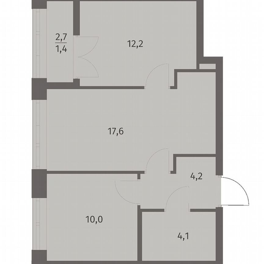 2-к. квартира, 49,4 м², 5/11 эт.