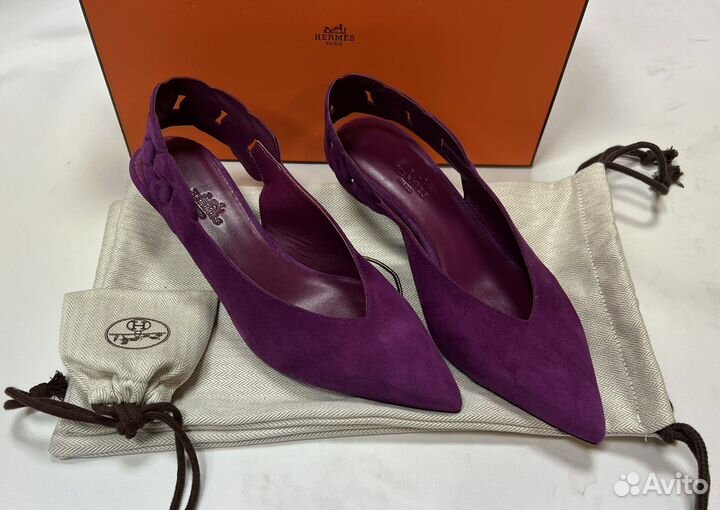 Туфли Hermes фиолетовые