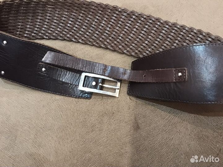 Ремень женский кожаный коричневый