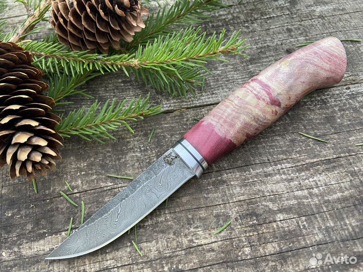Финский нож дамасская сталь
