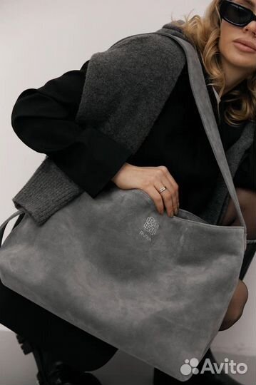 Сумка шоппер замшевая