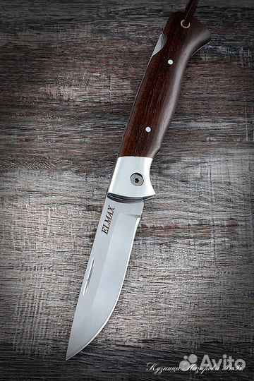 Нож складной Волк сталь Elmax накладки коричневый