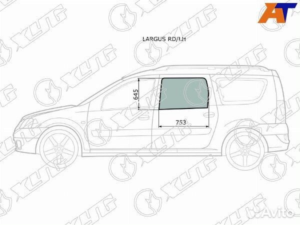 Стекло боковое опускное dacia logan MCV 06-08, LAD