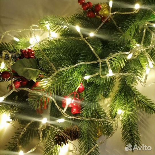 Гирлянды цветная 8 режимов, жёлтая 6 режимов