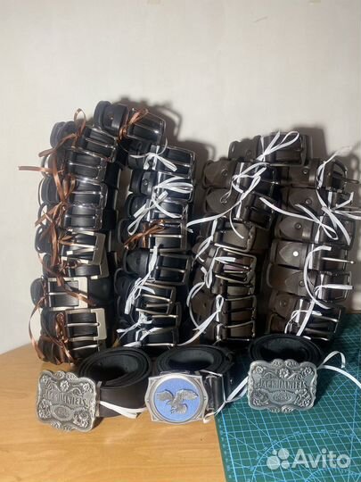 Мужской кожаный ремень ручной работы