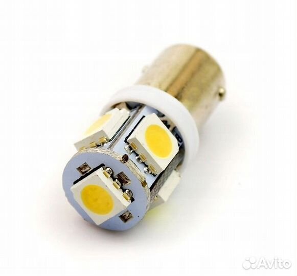 Лампа 12 В BA9S,9 светодиодов 5050SMD,белая