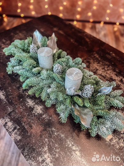 Новогодняя композиция на стол decor декор нобилис