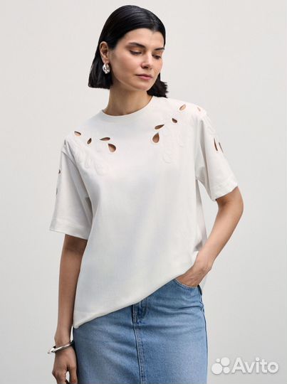 Футболка с вышивкой, zarina, L