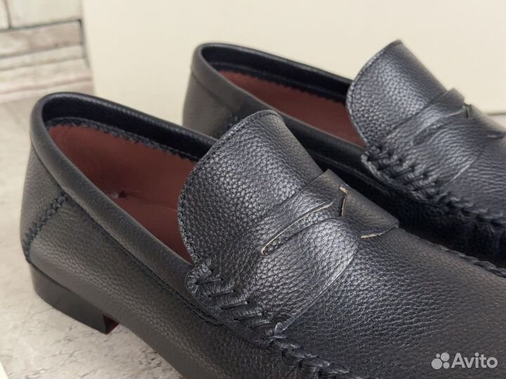 Мужские кожаные мокасины Santoni