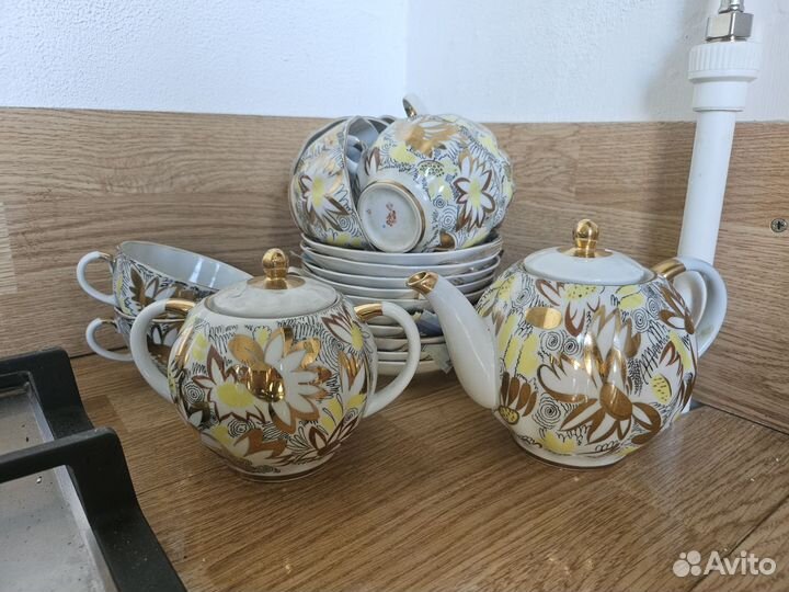 Сервиз золотые ромашки лфз