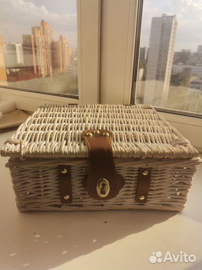 Сундук корзина плетеная белая