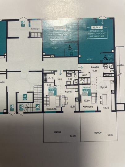 2-к. квартира, 66,2 м², 1/8 эт.