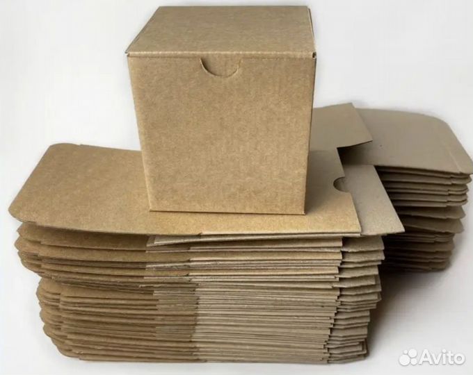 Коробки картонные крафт 100мм100мм100мм