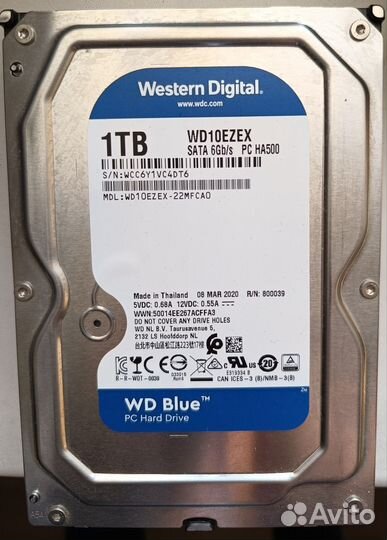 Жесткий диск 1 TB WD Blue WD10ezex